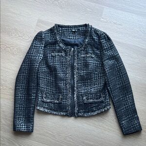 APT 9 Black Tweed Jacket with Silver Accents